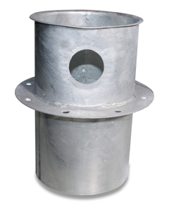 Inflow pipe galv w/flange D150  f/silo roof